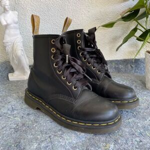 Vegan Black Dr. Marten with Black Ribbon Laces